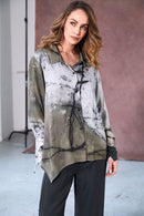 Abstract 2 Tone Print Shirt - Moss