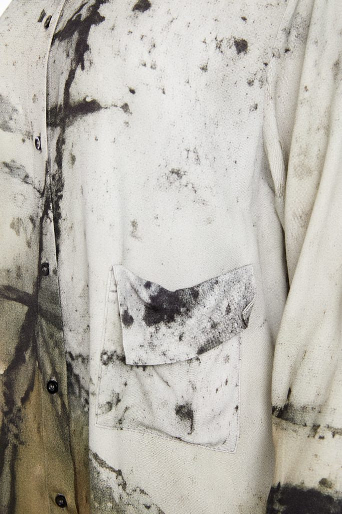 Abstract 2 Tone Print Shirt - Moss