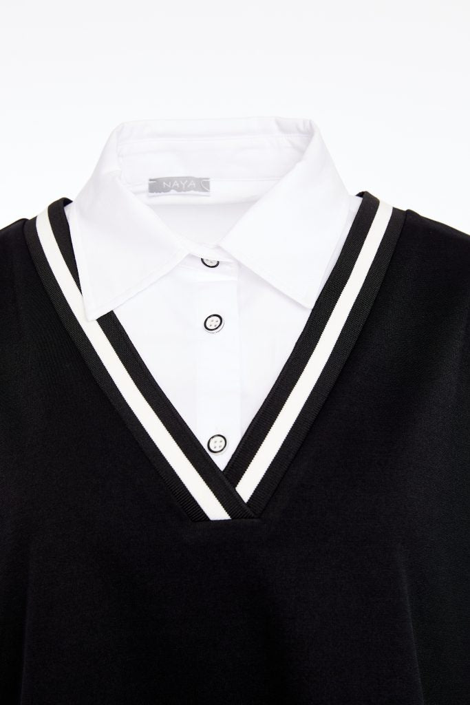 2 Piece Shirt - Black/white