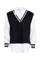 2 Piece Shirt - Black/white