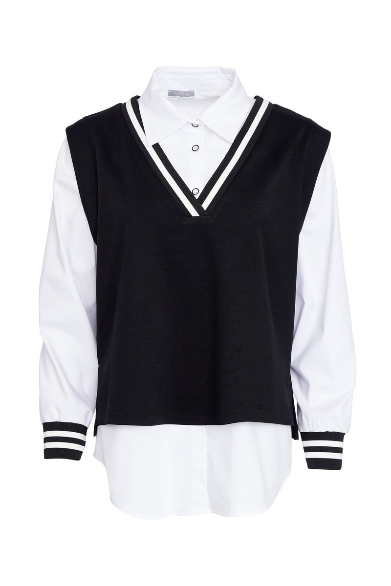 2 Piece Shirt - Black/white