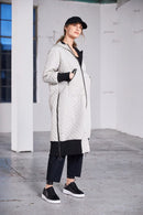 Hempanel Padded Hooded Coat - Taupe/black