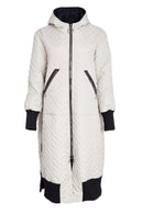 Hempanel Padded Hooded Coat - Taupe/black