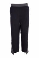 Cutaway Hem Stripe Waist Trouser - Black/grey