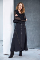 Ring Trim Hooded Waistcoat - Black