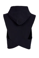 Ring Trim Hooded Waistcoat - Black
