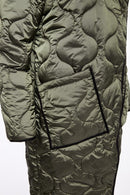 Contrast Lining Padded Coat - Forest/black