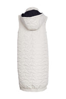 Contrast Zip Padded Long Line Gilet - Taupe/black