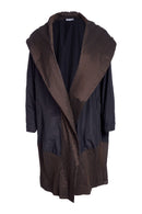 Contrast Stripe Hem LongLine Jacket - Black/cocoa