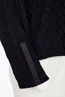 Embossed High Neck Jacket - Black