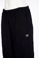 Embossed Soft Pull Up Trouser - Black