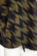 Houndstooth Knit High Neck Top - Moss