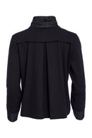 Short High Neck Zip Jacket - Black/white
