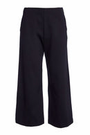 Side Pocket Crop Wide Leg Trouser - Black