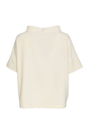 Naya Waffle Effect High Neck Top - Cream