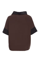 Placement Print Top - Black/cocoa