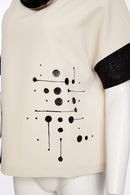 Placement Print Top - Black/sand