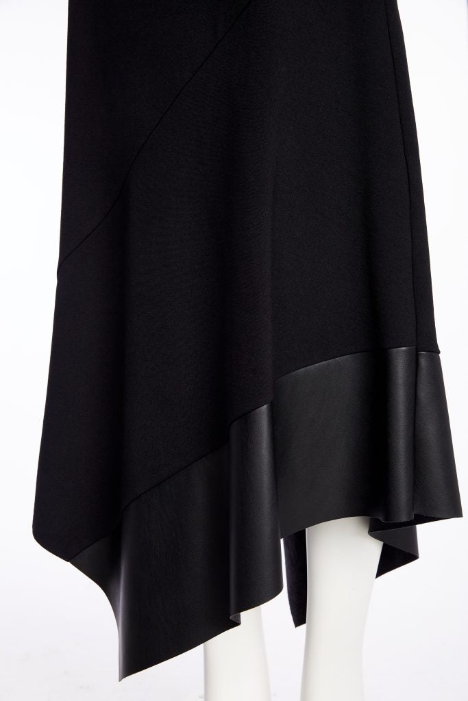 Angled Hem Punta Roma Skirt - Black