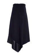 Angled Hem Punta Roma Skirt - Black