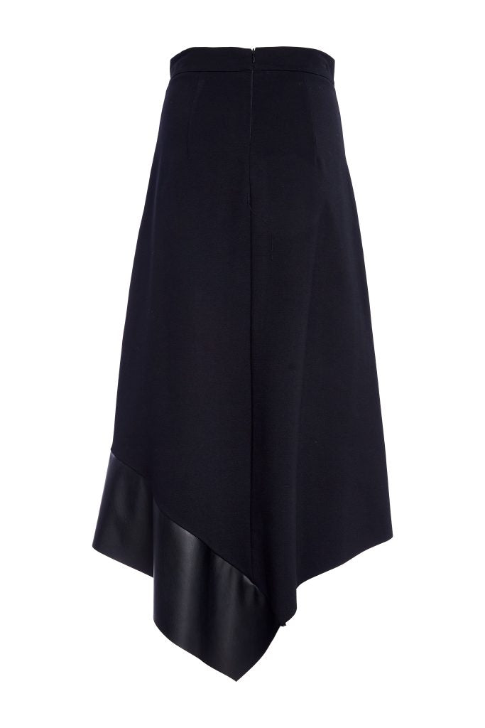 Angled Hem Punta Roma Skirt - Black