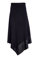 Angled Hem Punta Roma Skirt - Black