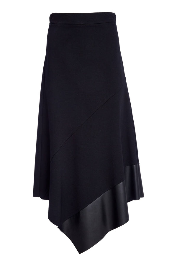 Angled Hem Punta Roma Skirt - Black