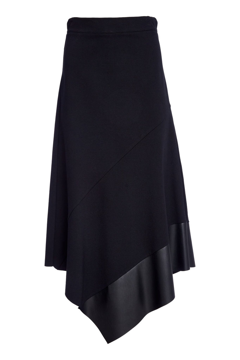 Angled Hem Punta Roma Skirt - Black