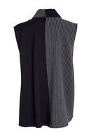 Striped Angled Waistcoat - Black/grey