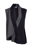 Striped Angled Waistcoat - Black/grey