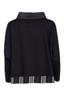 Cutaway Collar Top - Black/off White