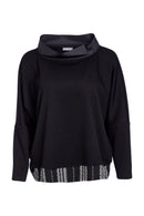 Cutaway Collar Top - Black/off White