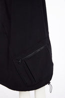Zip Detail Panelled Skirt - Black