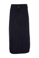 Zip Detail Panelled Skirt - Black