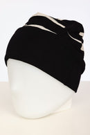 Print Beanie Hat And Glove Set - Black/sand