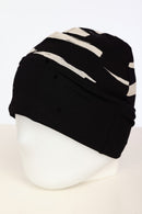 Print Beanie Hat And Glove Set - Black/sand