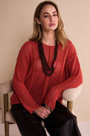 Cut Away Hem Round Neck Jumper - Tigerlily