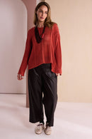 Cut Away Hem Round Neck Jumper - Tigerlily