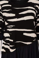 Print Dress - Black/sand