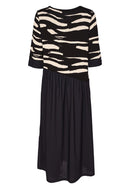 Print Dress - Black/sand