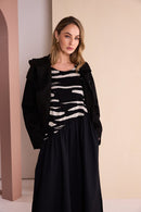 Print Dress - Black/sand