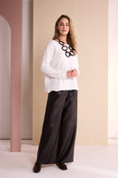 Pull Up Leatherette Trouser - Choko