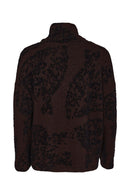 Placement Print High Neck Top - Black/choko