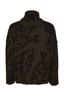 Placement Print High Neck Top - Black/thyme