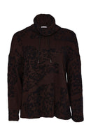 Placement Print High Neck Top - Black/choko