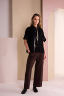 Side Pocket Soft Wide Leg Trouser - Choko