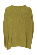 Spot Round Neck Jumper - Avocado/black