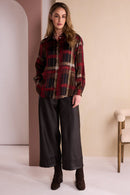 Wide Leg Leatherette Trouser - Choko