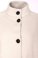 High Neck Button Through Jacket - Sand