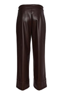 Wide Leg Leatherette Trouser - Choko