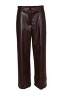 Wide Leg Leatherette Trouser - Choko